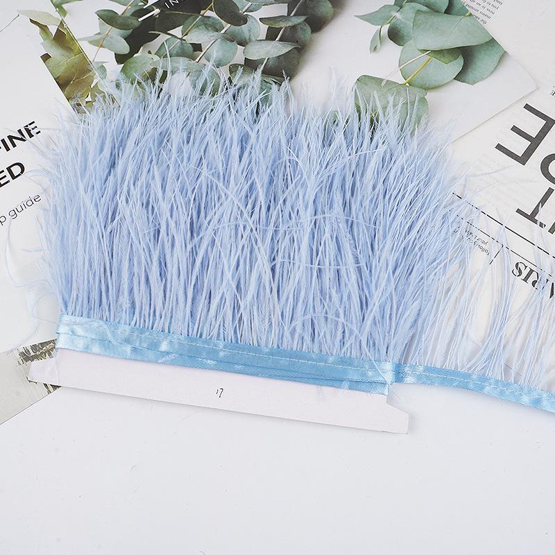 8-10Cm Ostrich Feather Wedding Dress Diy Performance Clothing Accessories Feather Tassel Including Webbing