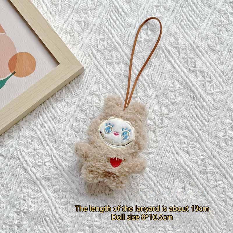 Мультяшный плюшевый монстр Лабубу Писк Кейчиан Имя Наклейка Анти-потеряшка Бирка для багажа Подвеска Украшение для рюкзака Аксессуары Подарки