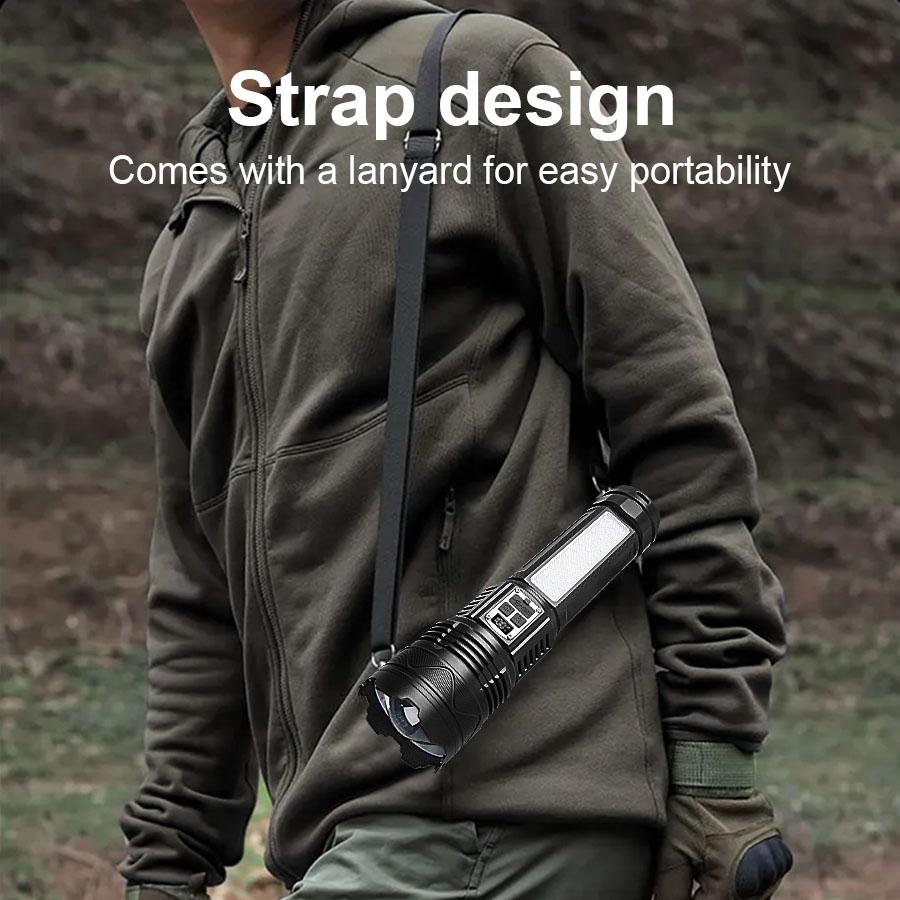 15000mah High Power Led Flashlights Built-in Battery Flash Light Emergency Spotlight Most Powerful Lantern