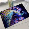 1 шт. Роскошный ковер из хрустального бархата с павлином - Полиэстер, Сверхпрочный, Противоскользящий коврик для стула, для офиса, кухни, гостиной