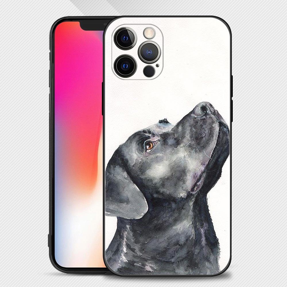 Черный чехол для телефона с собакой для iPhone Samsung Galaxy Redmi Xiaomi Oppo OnePlus Note SA 7 8 9 10 11 12 13 14 20 21 22 23 53 54 Pro Max Plus Ultra TPU Soft