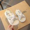 Girls Cross Sandals Children Summer Beach Shoes Thick Bottom Fashion Kids Roman Sandals Anti-Slippery All Match 2024 Summer New