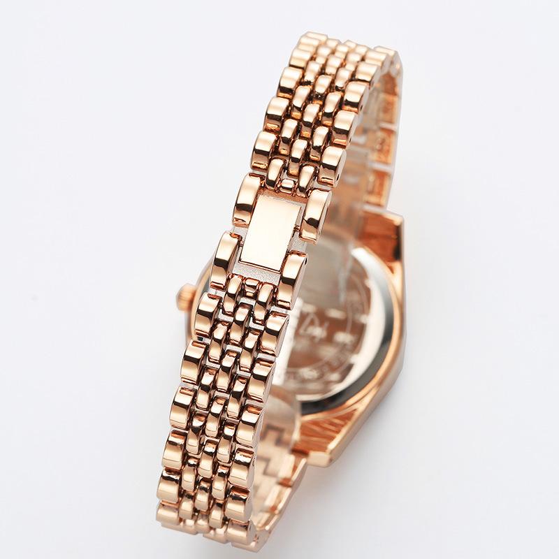 Full Diamond Bezel Roman Numeral Full Crystal Starry Dial Emerald Green Center Date Window Rose Gold Steel Watch