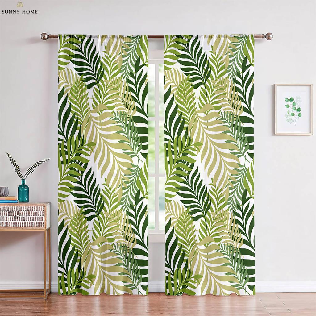 2 шт. тропическая растительность зеленые листья монстера листья 3D печать шторы спальня гостиная кухня декоративные шторы