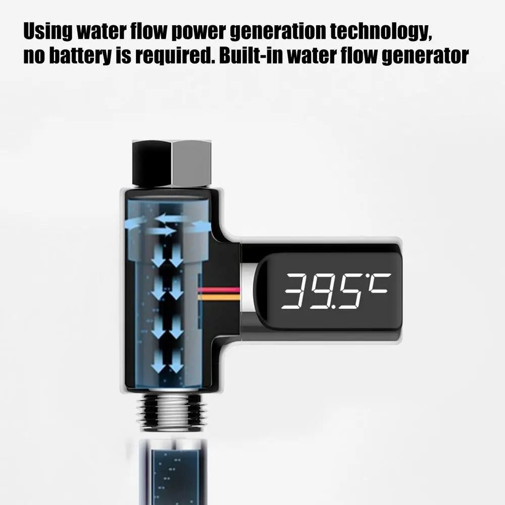 Hot Tub Water Temperature Monitor Self-powered Shower Faucets Bathing Temperature Meter Household