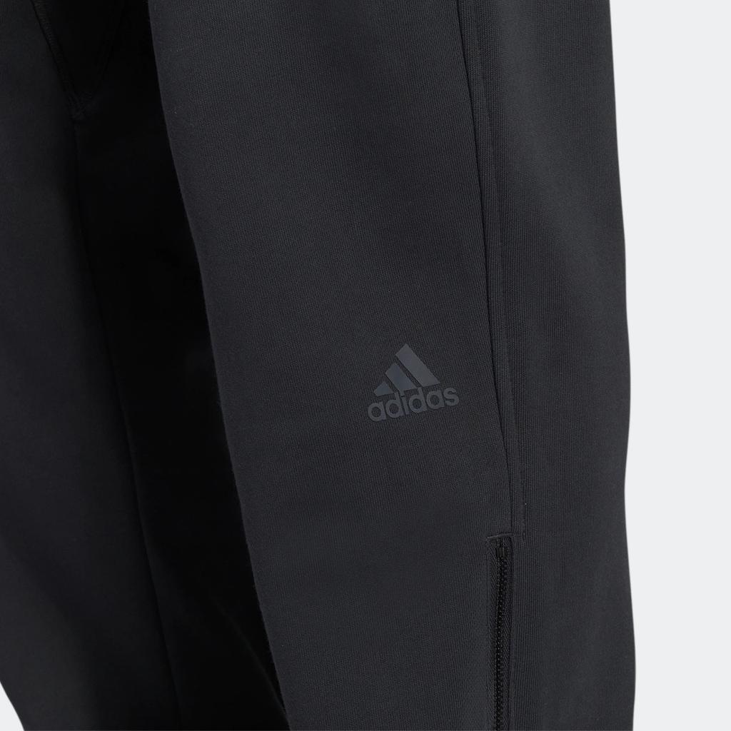Adidas Pure Color Logo Embroidered Badge Loose Sports Pants Men Bottoms Carbon-Black IK3468