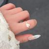 Korean Version Plain Ring Irregular 925 Sterling Silver Versatile Ring Women's Niche Ins Style Design Non-fading Combination Ring