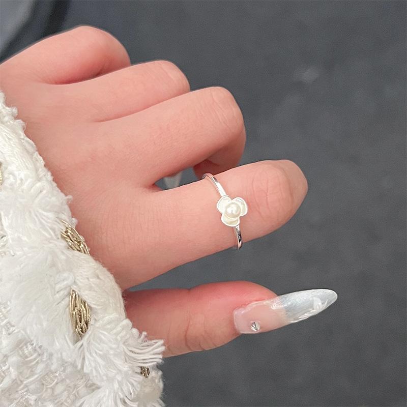 Korean Version Plain Ring Irregular 925 Sterling Silver Versatile Ring Women's Niche Ins Style Design Non-fading Combination Ring