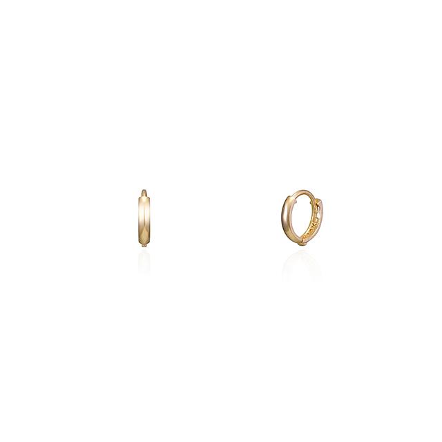 Staygem 14K Ультрамини Серьги-кольца с одним нажатием