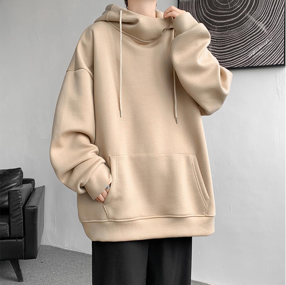 Inkpoo Long Sleeve Solid Stylish Pullover Sweatshirt for Spring and Loose Popular Streetwear Size 2XL Men's Hoodie, Color, Fall, Fit, Hooded, Top,