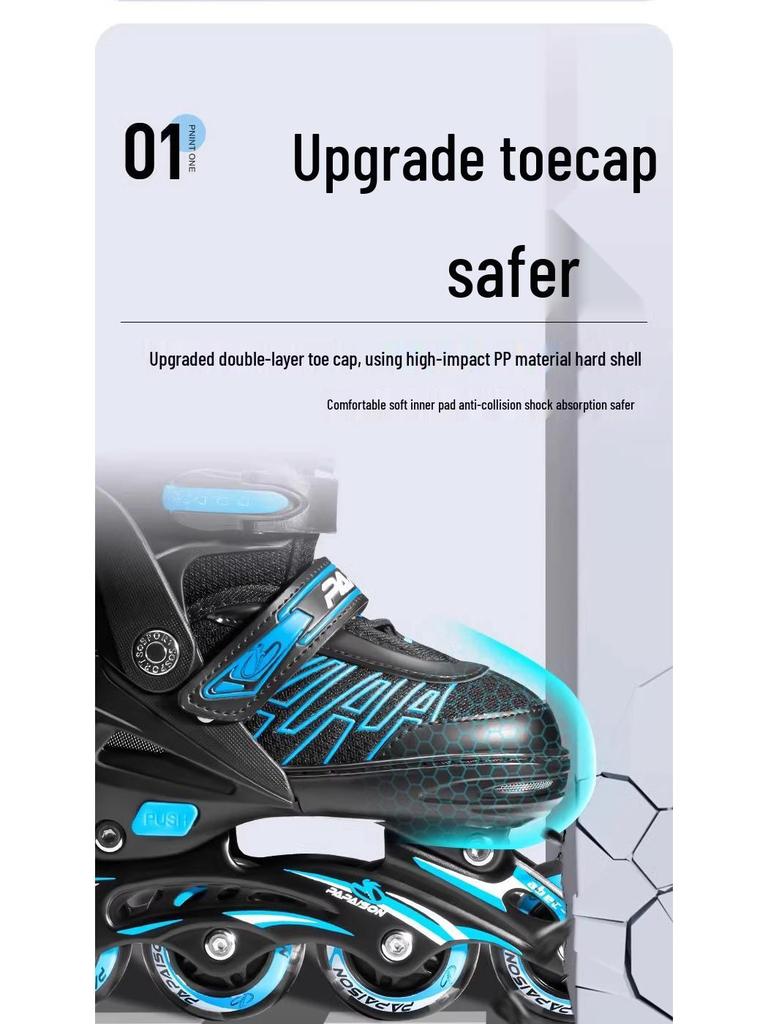 Роликовые коньки Xiaozhuangyuan 301 Flash для начинающих - Взрослые и детские однорядные коньки