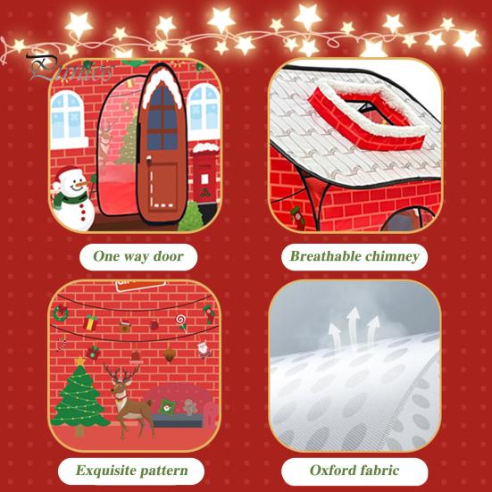 Детская игровая палатка с туннелем для гусениц, рождественская тема, детский игровой домик, ткань Оксфорд, интерактивная палатка для малышей для обучающих игр и развлечений
