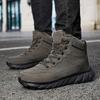 Зимние ботинки для снега для мужчин, водонепроницаемые, теплые, с меховой подкладкой, удобные, со шнуровкой, походные ботинки, нескользящие, по щиколотку, мужские походные рабочие ботинки с высоким берцем