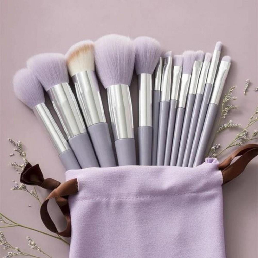 Makeup Brush Set Philose Multi Color Professional Face Foundation Concealer Loose Powder Blush Ah, 06 Purple Cloth Bag, 1 Piece
