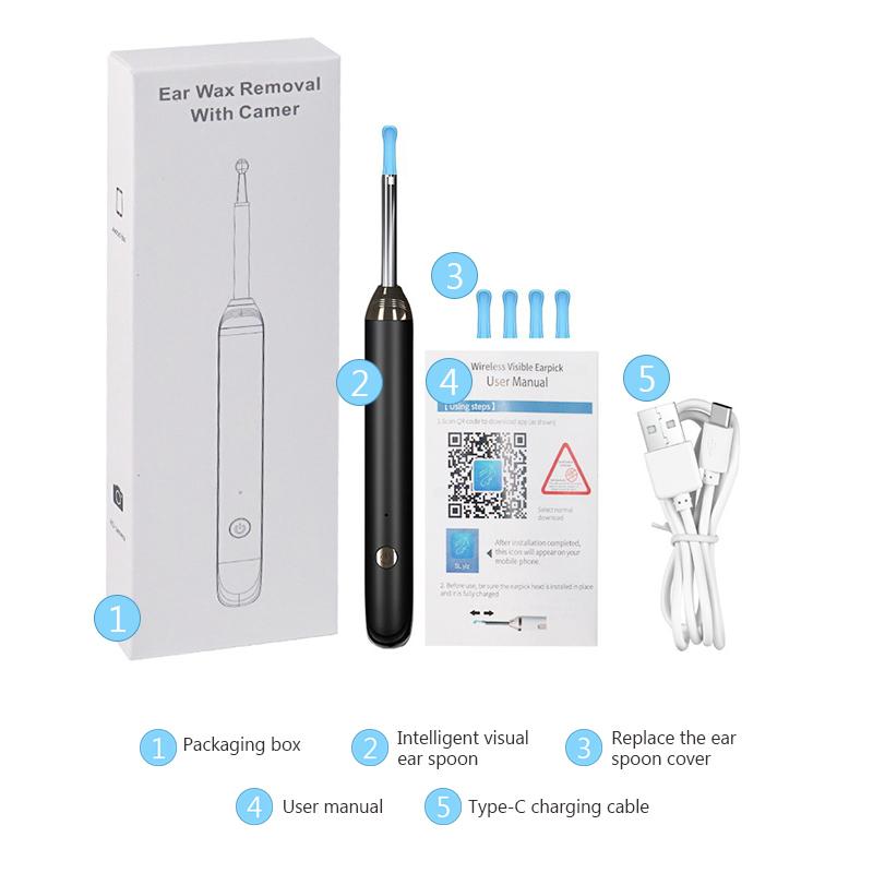 Беспроводные интеллектуальные визуальные ушные палочки отоскоп эндоскоп инструмент для удаления ушной серы WIFI мини-камера для чистки ушей наборы инструментов для ухода за здоровьем