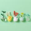 5Pcs Mini Glass Vase Refrigerator Magnet Home Office Kitchen Locker Fridge 3D Flower Vase Magnetic Decoration Ornament