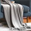 Knitted Throw Blanket with Tassels Bubble Textured Lightweight Throws for Couch Cover Home Decor
