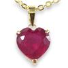 And My Jewelry 18K Gold Ruby Pendant Top with a Heart Approximately Extra Large July Birthstone [Your Box] Ruby, 8.0mm (Approx. 2.5ct), Stone,