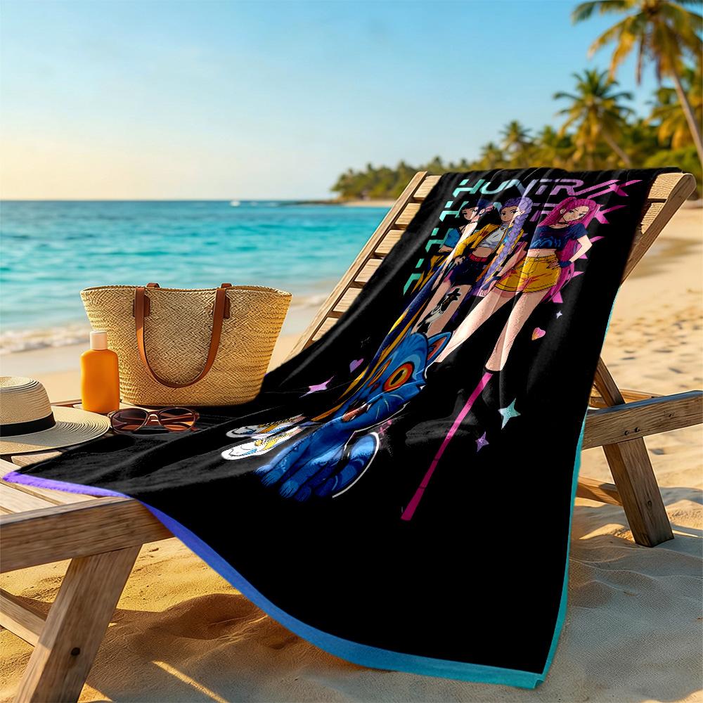 Like Demon Hunter Girls Beach Towel Super Soft Microfiber Quickdry Fabric Comfortable Lightweight