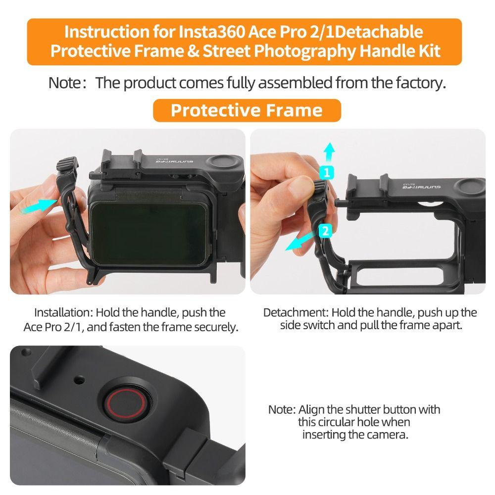 2 in1 Detachable Camera Handle Grip for Insta360 Ace Pro 2/Ace Pro Action Camera Accessories