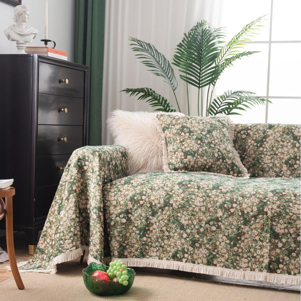 Jacquard Sofa Towel Monet Oil Painting Fringed Four-season Universal Full Cover All-inclusive Universal Cover Blanket Sofa Cover