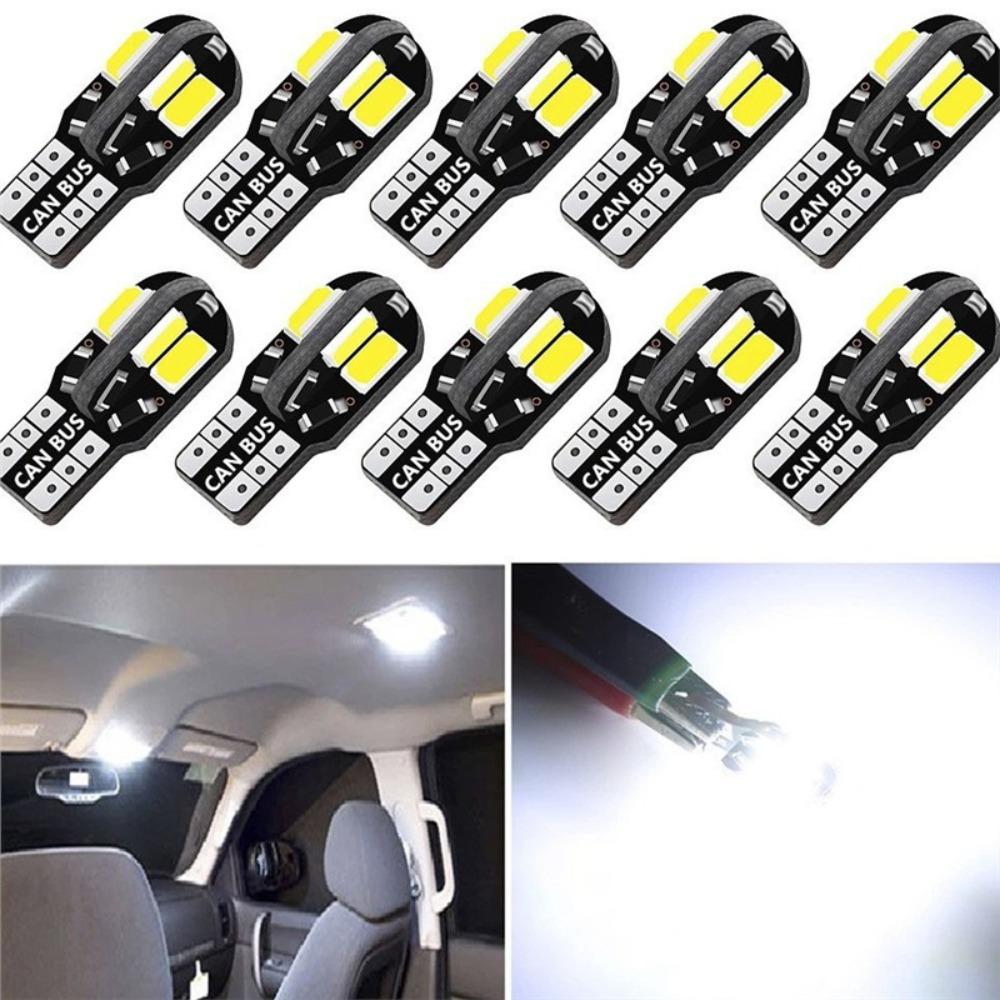 10Pcs/set Super Bright W5W T10 LED Bulbs DC 12V Auto Signal Lamp Car Interior Dome Lights Auto Bulb