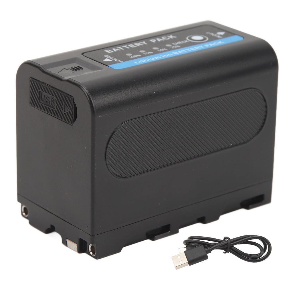 NP F770 Battery 5800mAh Li Ion Battery Type C Dual Charging Interface 30W Fast Charging for MC2500C