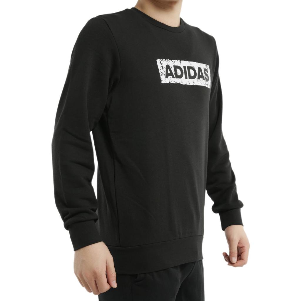 adidas Толстовка с круглым вырезом и логотипом, мужские топы, черный DW4601