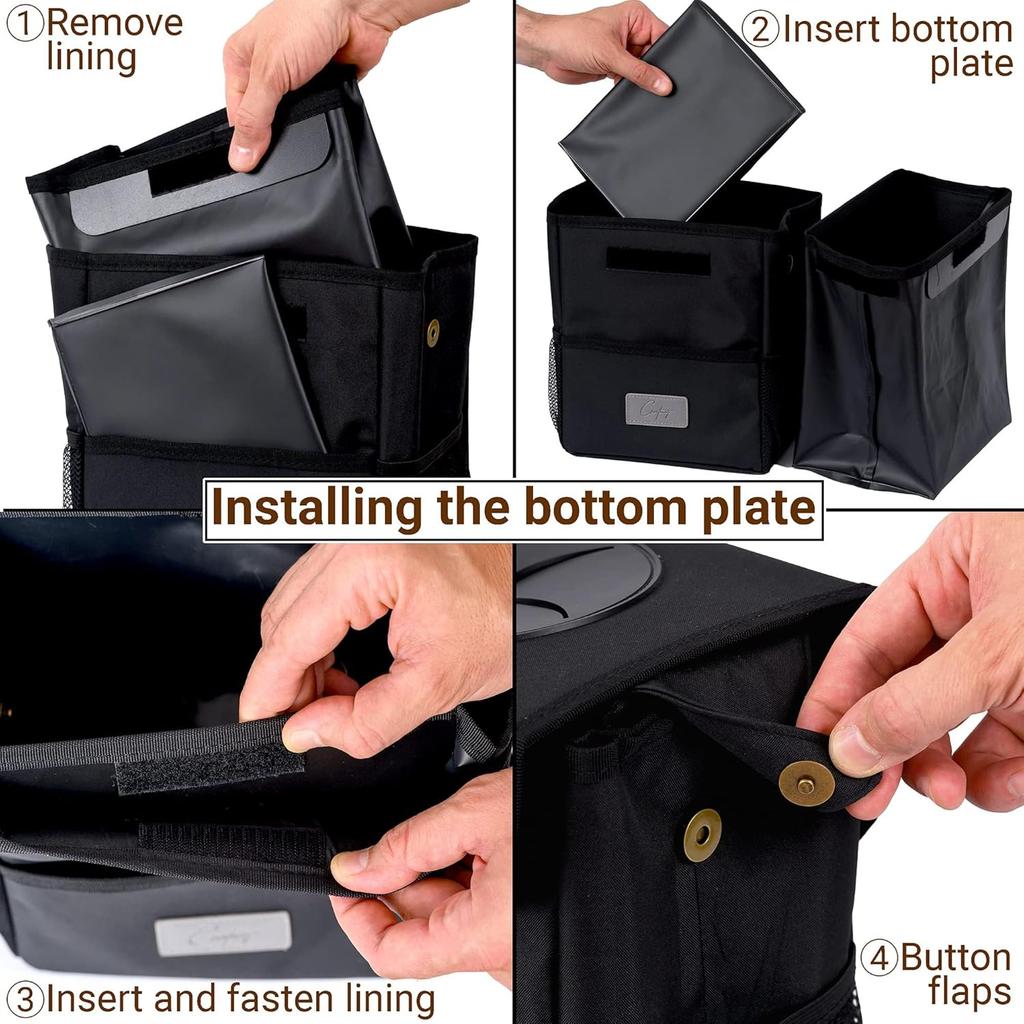 Creathing Car Trash Can | Touring Edition | Engineered with Detachable Leak-Proof Liner & Odor-Control Lid - Universal Hanging Garbage Bin for Cars,