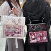 Женский готический рюкзак Y2K Кавайная Ita-сумка Модная сумка через плечо Сумка-кроссбоди Милые девочки Прозрачный карман Новый рюкзак для DIY значков