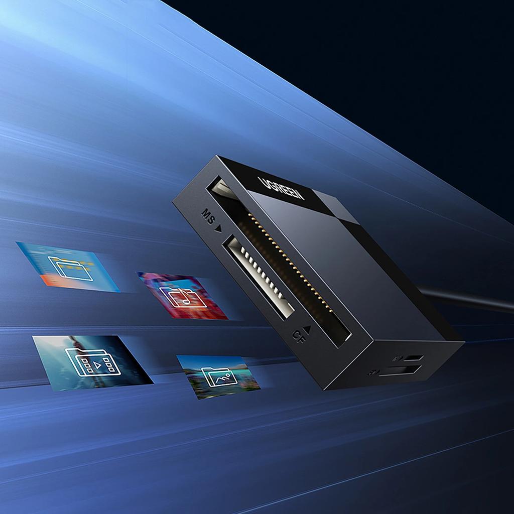 Ugreen Usb 3.0 Sd/Micro Sd/Cf/Ms Memory Card Reader Black (30231)