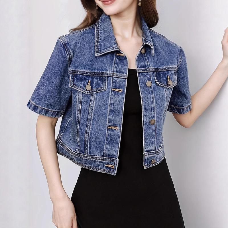 Spring/Summer 2025 Women's Loose Fit Short Sleeve Denim Jacket - New Trendy Design