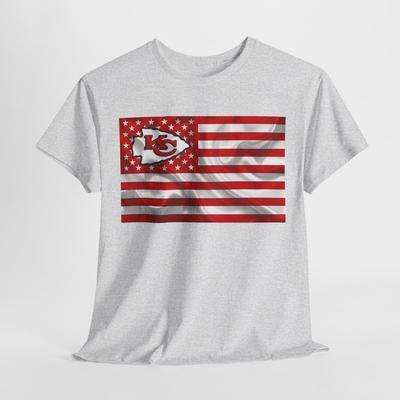 Флаг Kansas City Chiefs Унисекс Футболка из плотного хлопка Унисекс Футболка