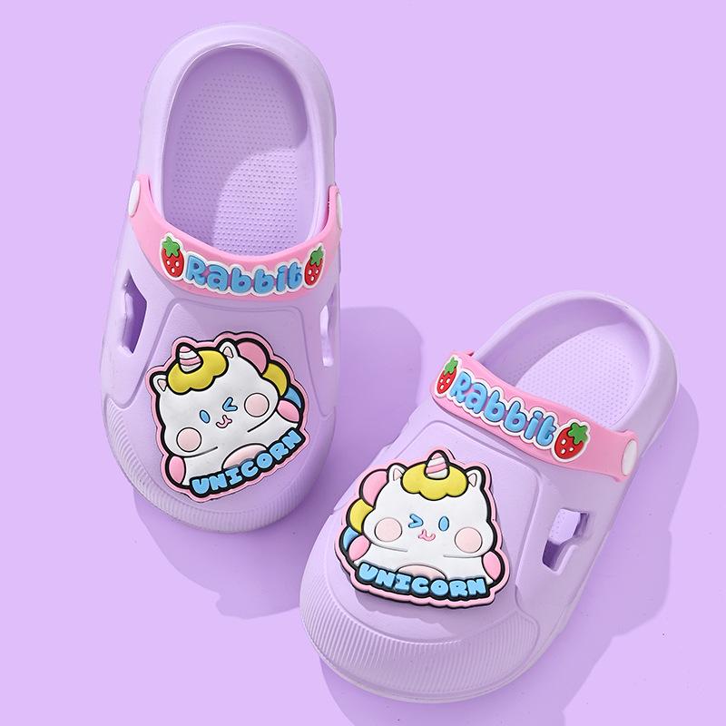 Детские тапочки для девочек Детские домашние тапочки с мягкой нескользящей подошвой для детей Детские прохладные тапочки Мальчики носят легкую обувь с отверстиями на улице