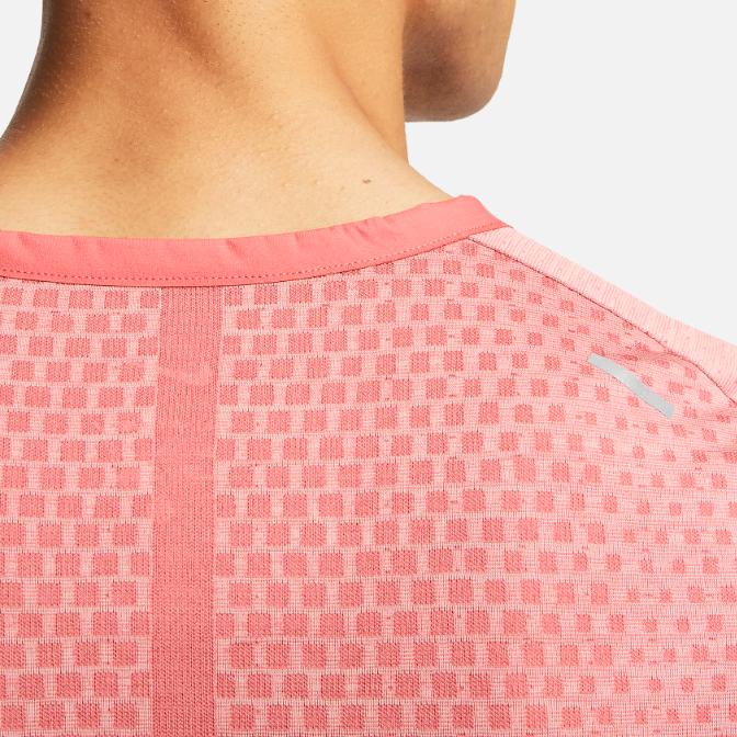 Nike Tech Knit Logo Спортивная футболка с круглым вырезом для мужчин, топы Stardust-Red DM4753-655