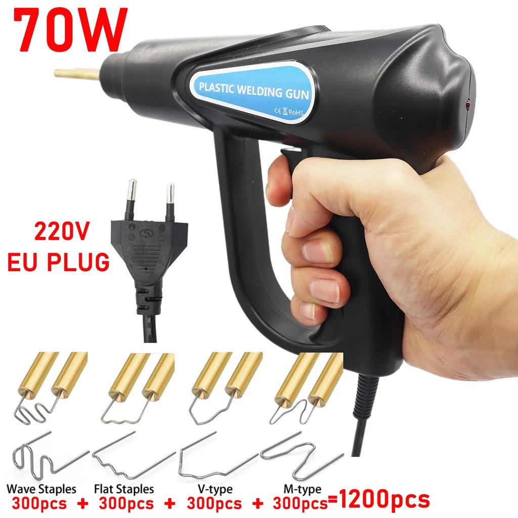 70W Handheld Plastic Welding Machine Hot Stapler Welding Iron, Plastic Stapler PVC Repair Machine Car Bumper Repair Tools