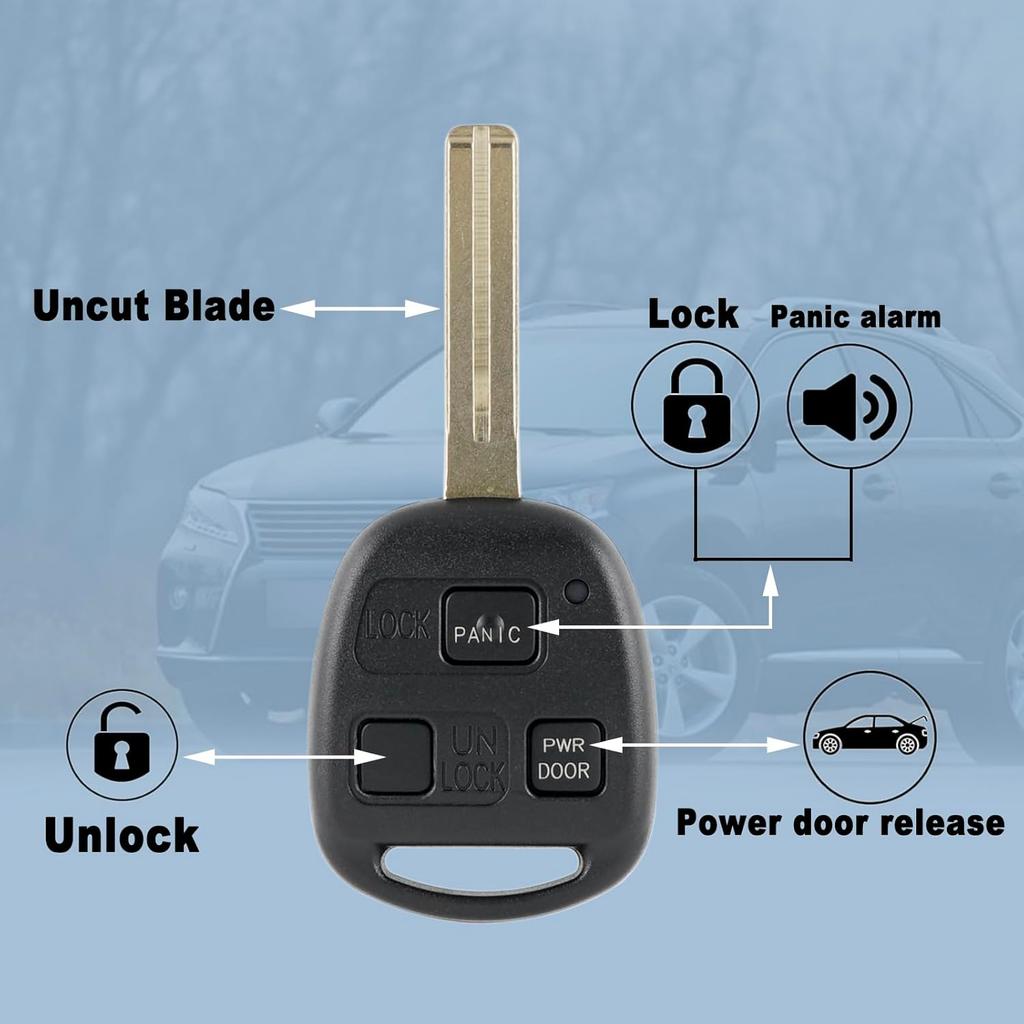 Замена брелока-пульта подходит для Lexus RX330 RX350 RX400h 2004 2005 2006 2007 2008 2009 HYQ12BBT (Упаковка из 2 шт.)