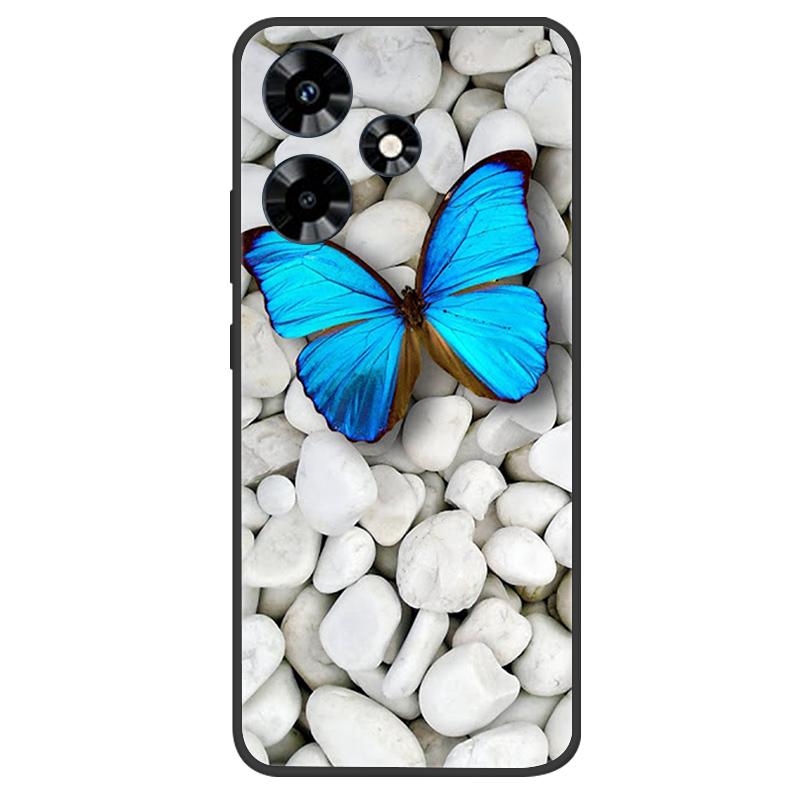For Infinix Hot 30 Case Soft Black Silicone Bumper Butterfly Phone Cover for Infinix Hot 30 X6831 Cases Hot30 Fundas Coque