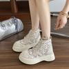 Fashion Ankle Sandals Women Shoes Fashion Knitted Platform Short Boots for Women's Sandals Outdoor Breathable Hollow Lace-up Women Boots