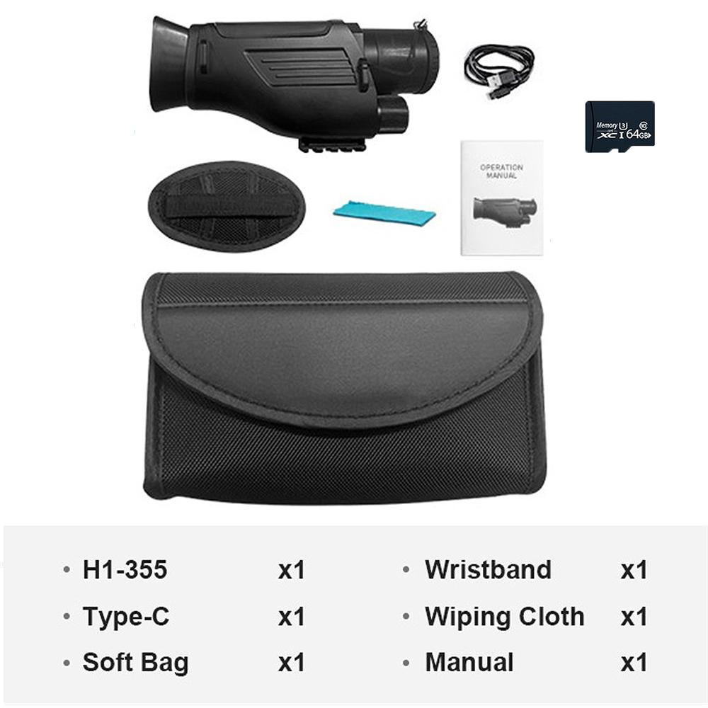 Портативный профессиональный телескоп 4k Hd, 6-кратный цифровой зум, 400 м, инфракрасный монокуляр ночного видения для записи видео на охоте