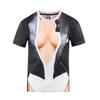 Fashion Tee Top Sleeve Round Suit Tie 3D T-Shirt