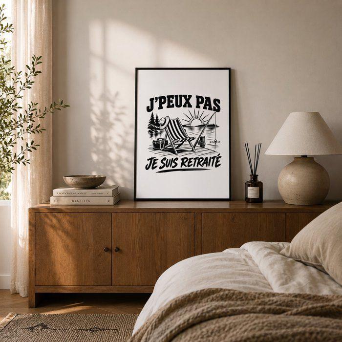 Poster J’peux pas je suis Retraité J'peux pas minimaliste | Affiche Papier Photo 310 g Finition Perlée Format Taille A3