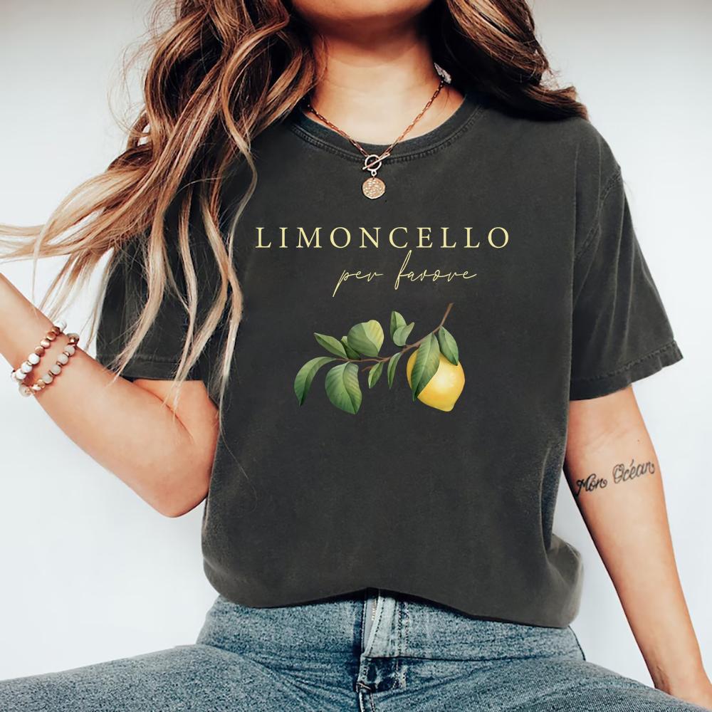 Limoncello TShirts Capri Italy Shirt Lemon Tee Unisex Short Sleeve Graphic Tshirts Italian Summer Tee Gift for Lemon Lovers