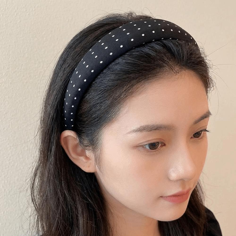 Thin Polka Dot Headband Non-Slip Temperament Hair Band Fashion Wide Headband Fashion Accessory