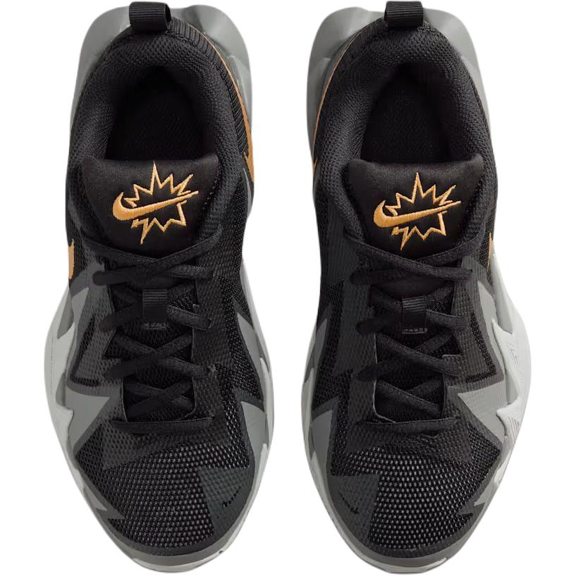 Nike Breathable Low top Children's Basketball Shoes Black Gray Kids' IH2308-001