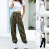 Женские карманы Высокая талия Завязки на щиколотках Плотные Длинные спортивные штаны Брюки