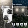 ICSee PTZ Двухобъективная 3 Мп HD Беспроводная камера видеонаблюдения с двойным экраном