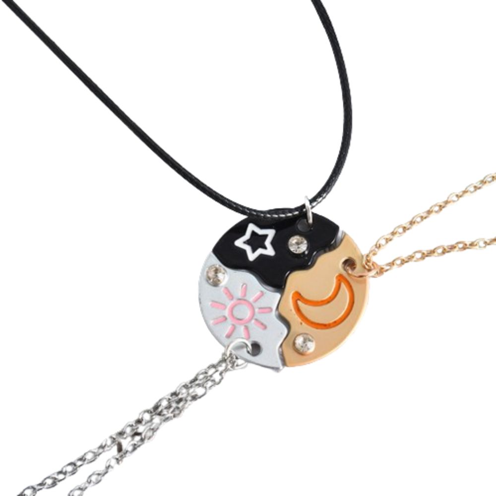 3pcs Creative Best Friend Necklace Pizza Shape Cartoon Pendant Necklace Children