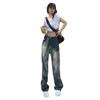 Retro Trend Women's Jeans Straight Tube High Waist Loose Thin Wide Leg Pants