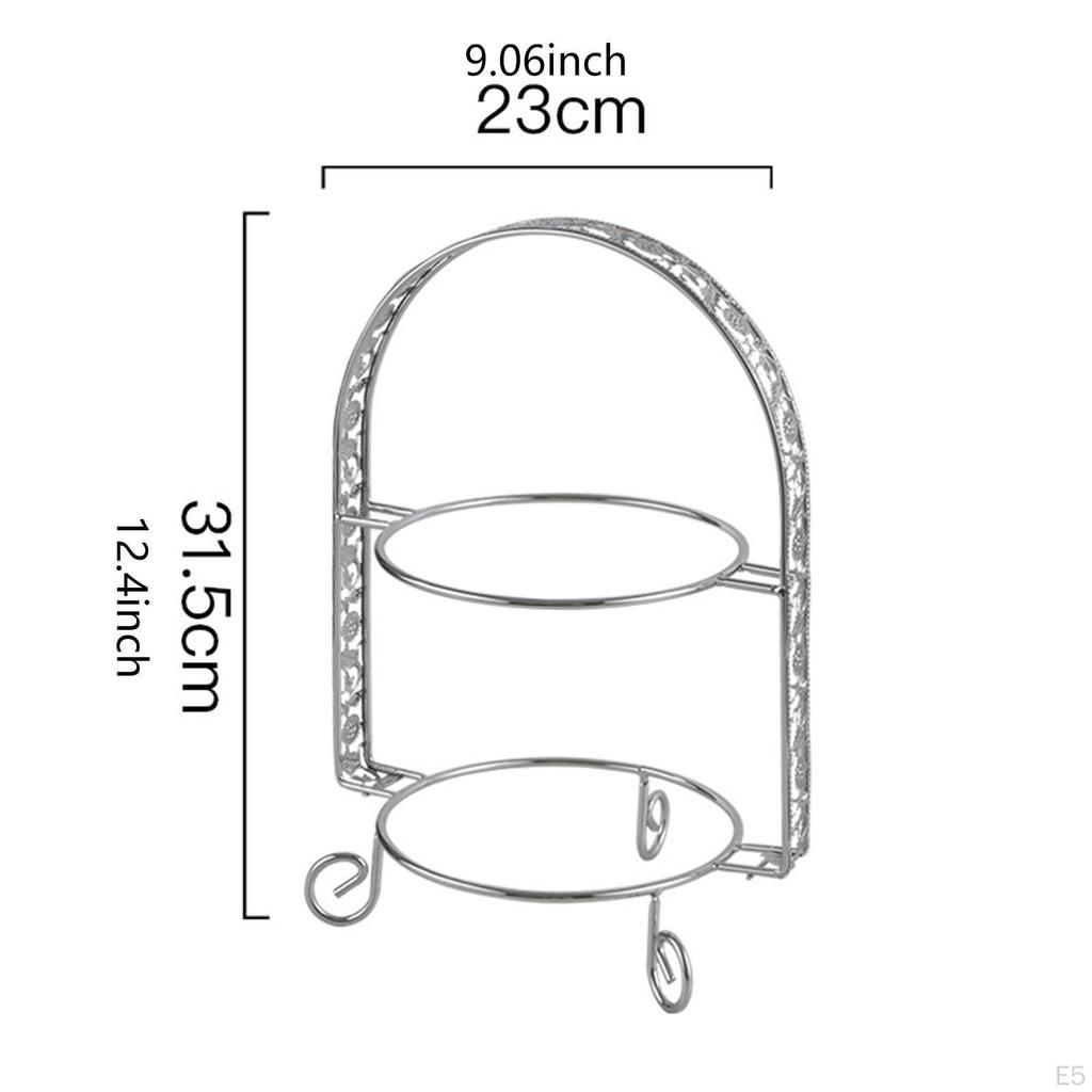 Двухъярусная подставка для десертов, подставка для закусок и печенья, держатель для выпечки 31,5x23 см
